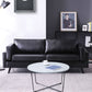 Leather Pillow Back Sofa Square Arm Apartment Seating for Living Room