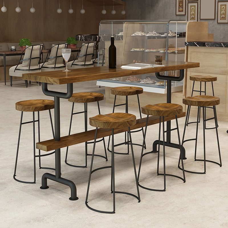 Modern Pub Height Dining Table Iron Solid Wood Pub Table for Patio Clearhalo 'Bar Furniture' 'Bar Tables' 'bar_tables' 'furn' 'furn_bar_tables' 'Furniture' 'Kitchen & Dining Furniture' 1200x1200_207578d1-41f2-4b23-b0ce-b24dfa049aa7