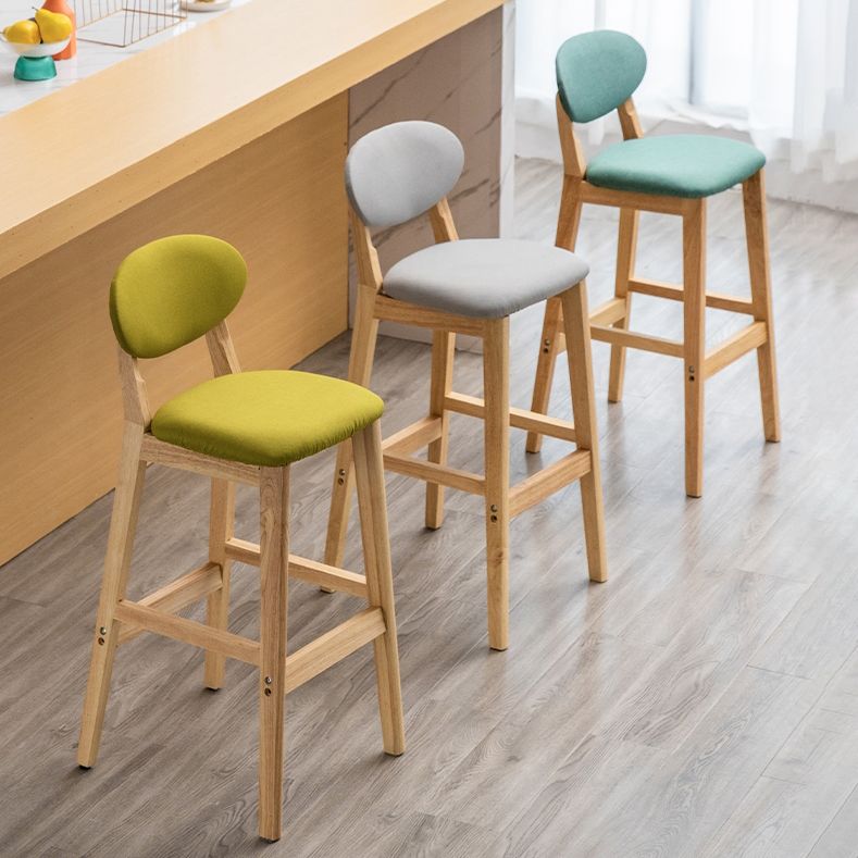 Milk Tea Shop Scandinavian Leather Stool Matte Finish Rubberwood Footrest Barstool Clearhalo 'Bar Furniture' 'Bar Stools' 'bar_stools' 'furn' 'furn_bar_stools' 'Furniture' 'furniture_bar_stools' 'Kitchen & Dining Furniture' 1200x1200_2076062d-c502-40ff-a5da-888562eacaaa