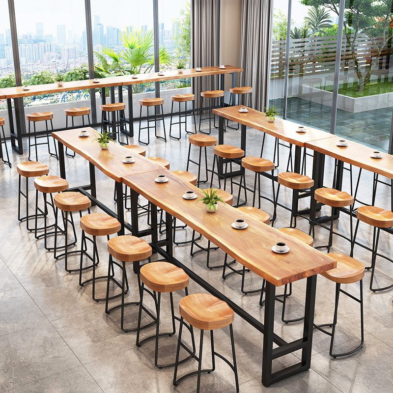 Industrial Style Bar Table Set 1/9 Pieces Solid Wood Rectangle Table and Stool Set Clearhalo 'Bar Furniture' 'furn' 'furn_home_bar_bar_sets' 'Furniture' 'Home Bars & Bar Sets' 'home_bar_bar_sets' 'Kitchen & Dining Furniture' 1200x1200_20763091-2c5e-4ed2-8d3b-fffd26621b1e