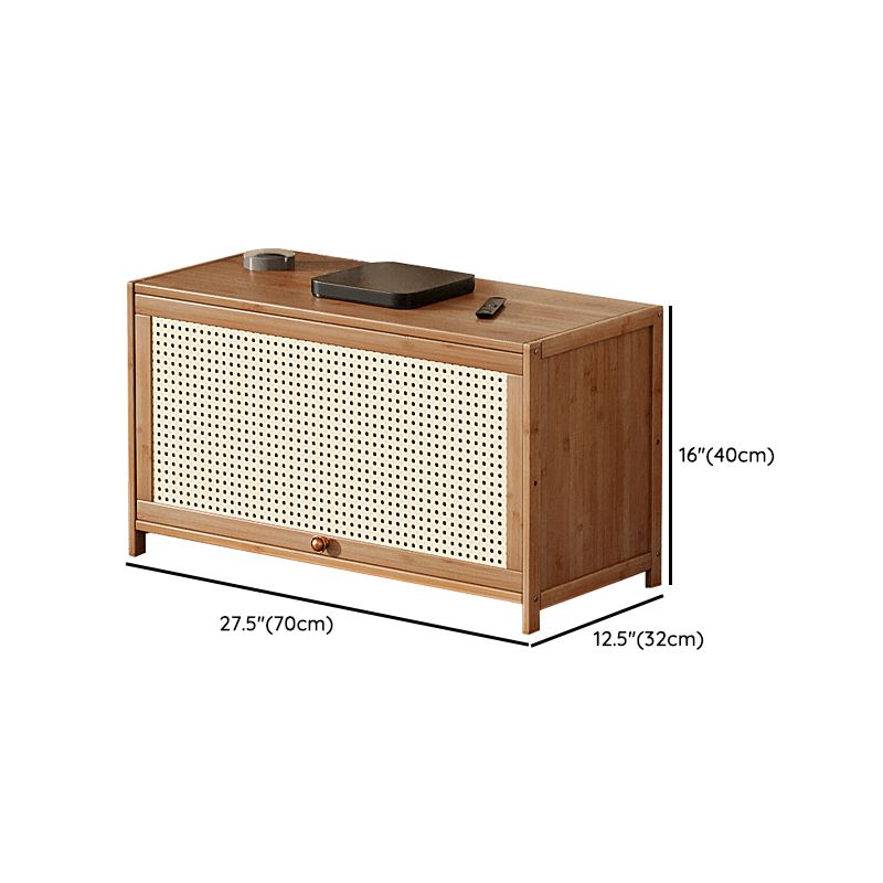 Console scandinave en bambou avec rangement fermé et portes