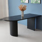Free Form Double Pedestal Modern Dining Table Black Fixed Table of Wood Clearhalo 'Dining Tables & Seating' 'Dining Tables' 'dining_table' 'furn' 'furn_dining_table' 'Furniture' 'furniture_dining_table' 'Kitchen & Dining Furniture' 'kitchen' 'kitchen_dining_table' 1200x1200_2076a199-a1f0-40c0-9d92-dda05f7de75e