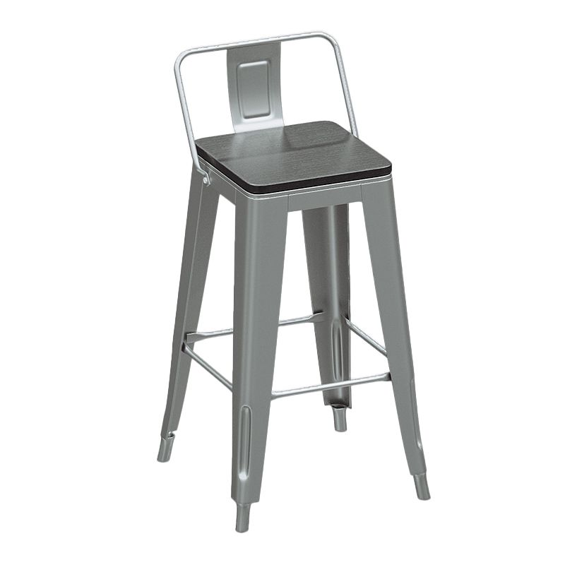 Industrial Silver Counter Stools Iron Wooden Bar Bristol Stools with Low Back Clearhalo 'Bar Furniture' 'Bar Stools' 'bar_stools' 'furniture_bar_stools' 'Kitchen & Dining Furniture' 'kitchen&dining_furn' 'kitchen' 'kitchen_furn' Furniture' 1200x1200_20771e22-fd6a-4927-a235-610e37849797