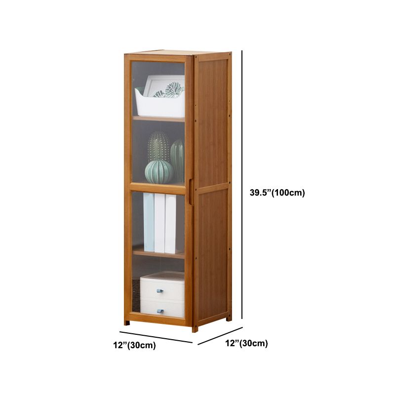 Contemporary Standard Shelf Bookcase Bamboo Book Shelf with Doors