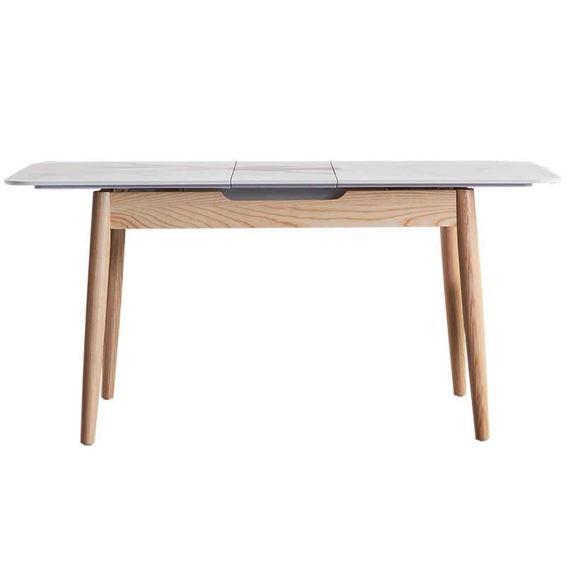 Mid-Century Rectangle White Table Sintered Stone Extendable Dining Table for Kitchen Clearhalo ' dining_table' 'Dining Tables & Seating' 'Dining Tables' 'furn' 'furn_dining_table' 'Furniture' 'furniture_dining_table' 'Kitchen & Dining Furniture' 'kitchen&dining_furn' 'kitchen' 'kitchen_dining_table' 1200x1200_207be6b1-7614-423b-a4a5-4ffc747e2180