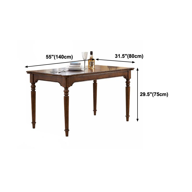 Medieval Modern Rectangle Dining Table Rubber Wood Table in Brown with 4 Legs Clearhalo ' dining_table' 'Dining Tables & Seating' 'Dining Tables' 'furn' 'furn_dining_table' 'Furniture' 'furniture_dining_table' 'Kitchen & Dining Furniture' 'kitchen&dining_furn' 'kitchen' 'kitchen_dining_table' 1200x1200_207bf6a8-72e1-48ab-92a7-1cdd3229a28a