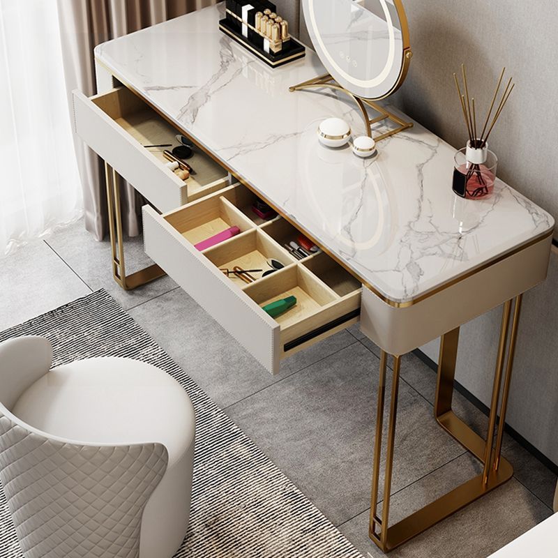 Glam 29.5 "Alto Catinero de tocador de maquillaje Madera de madera de 2 cajas