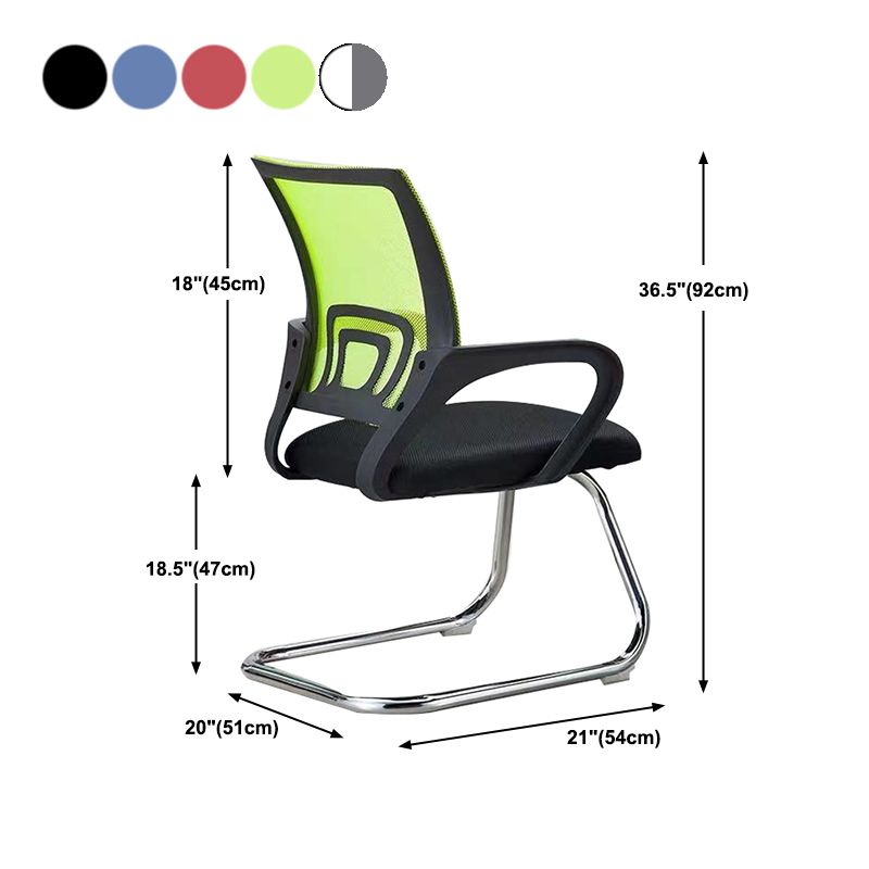 Mid-back Office Chair with Sponge Cushion Fixed Arm Metal Leg Desk Chair Clearhalo 'furn' 'furn_office_chair' 'Furniture' 'Office Chairs' 'Office Furniture' 'office_chair' 1200x1200_207cae63-dc25-4951-9f06-02a5550d7a1a