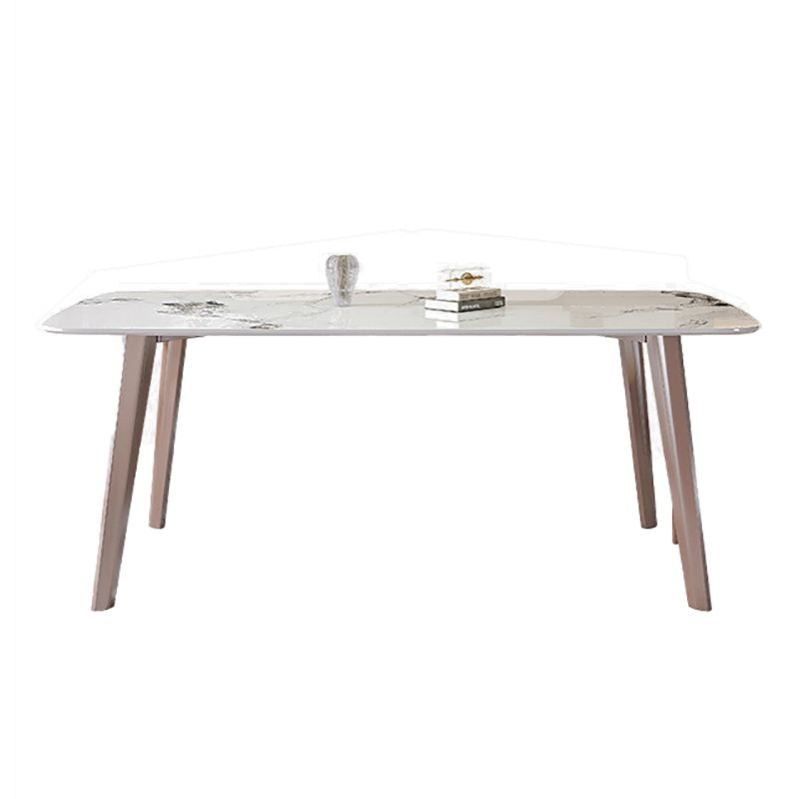 Rectangle Top Dining Table Modern Stone Dining Table with 4 Legs Clearhalo 'Dining Tables & Seating' 'Dining Tables' 'dining_table' 'furn' 'furn_dining_table' 'Furniture' 'furniture_dining_table' 'Kitchen & Dining Furniture' 1200x1200_207ce339-58ad-4cae-a834-e99d28a11156