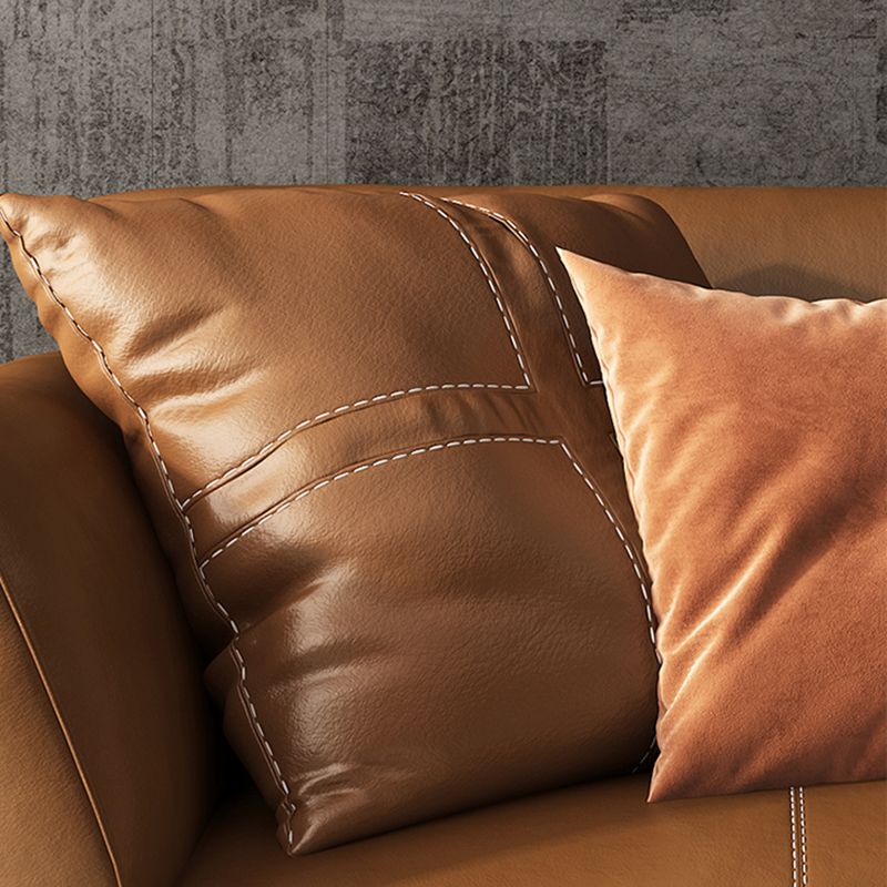 32" High Contemporary Square Arm Standard Sofa with Loose Back for Living Room, Brown Clearhalo 'furn' 'furn_sofas' 'Furniture' 'furniture_sofas' 'Living Room Furniture' 'Sofa' 'sofas' 1200x1200_207cf657-e04e-4811-a1f9-5b937d81dc45