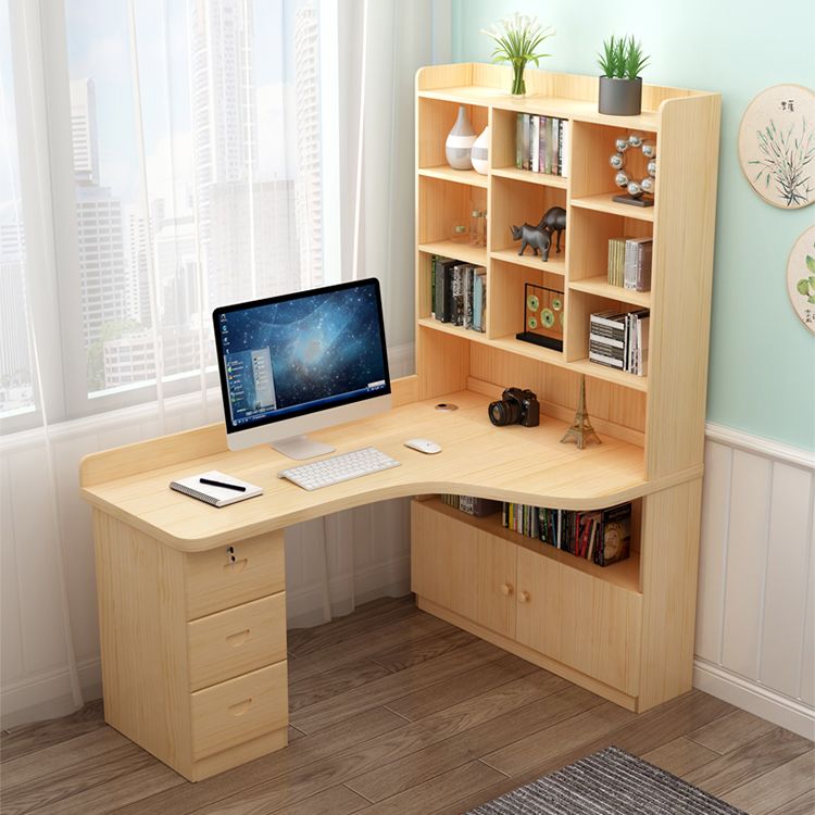Distanza di libreria con angolo in legno massiccio moderno da 29,5 pollici per la scrivania per la casa