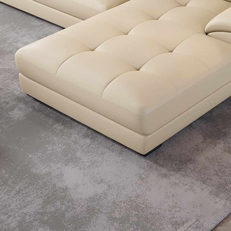 Beige Contemporary Sofa with Pillow Top Arm and Storage 27.6" Clearhalo 'furn' 'furn_sectionals' 'Furniture' 'furniture_sectionals' 'kitchen' 'kitchen_sectionals' 'Living Room Furniture' 'Sectionals' 1200x1200_207d10f0-0575-40da-a0cd-af1623b43d08