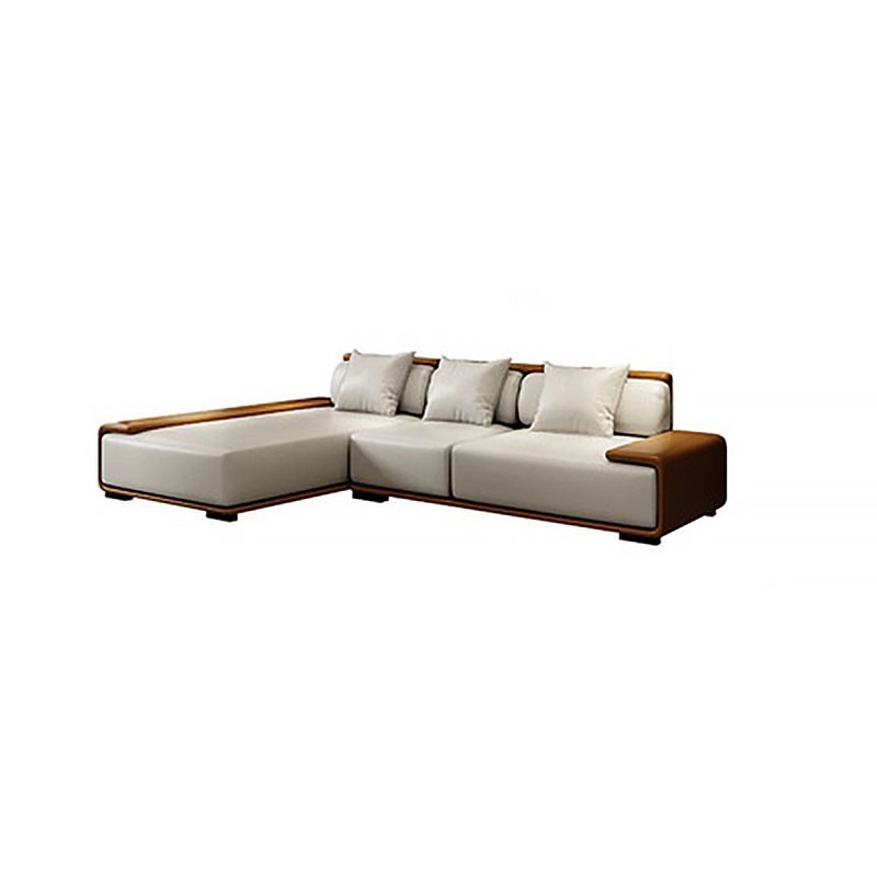 Assembled Genuine Leather Living Room Recessed Arm Modular Sofa & Chaise Clearhalo 'furn' 'furn_sectionals' 'Furniture' 'furniture_sectionals' 'kitchen' 'kitchen_sectionals' 'Living Room Furniture' 'Sectionals' 1200x1200_207e2009-b28a-406e-b68f-b43a39a8de80