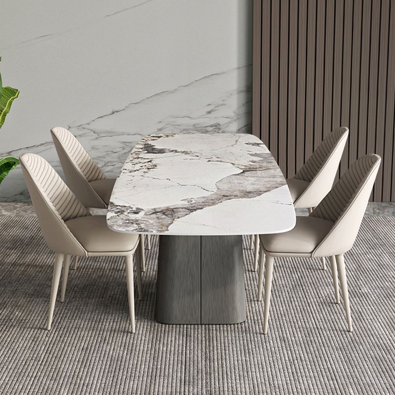 Scandinavian Style Sintered Stone Dining Table Set 1/4/5/7 Pieces Dining Set for Home Use Clearhalo 'Dining Room Sets' 'Dining Tables & Seating' 'dining_room_set' 'furn' 'furn_dining_room_set' 'Furniture' 'furniture_dining_room_set' 'Kitchen & Dining Furniture' 1200x1200_208251af-34a5-4887-9ed4-fba608420bae