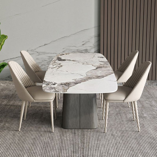 Scandinavian Style Sintered Stone Dining Table Set 1/4/5/7 Pieces Dining Set for Home Use Clearhalo 'Dining Room Sets' 'Dining Tables & Seating' 'dining_room_set' 'furn' 'furn_dining_room_set' 'Furniture' 'furniture_dining_room_set' 'Kitchen & Dining Furniture' 1200x1200_208251af-34a5-4887-9ed4-fba608420bae