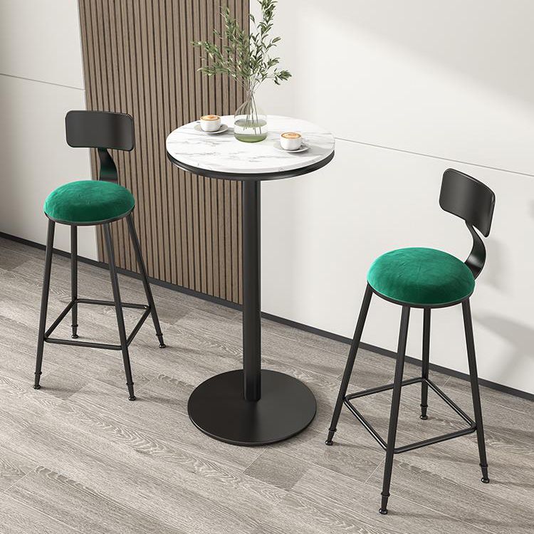 Scandinavian Low Back Footrest Barstool Matte Finish Velvet Counter Stool Clearhalo 'Bar Furniture' 'Bar Stools' 'bar_stools' 'furn' 'furn_bar_stools' 'Furniture' 'furniture_bar_stools' 'Kitchen & Dining Furniture' 1200x1200_20825232-3431-450f-b821-b15f0f03fcd4