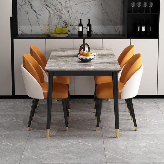 Glam 1/5/6/7 Pieces Dining Set Rectangular Dining Room Table Set Clearhalo 'Dining Room Sets' 'Dining Tables & Seating' 'dining_room_set' 'furn' 'furn_dining_room_set' 'Furniture' 'furniture_dining_room_set' 'Kitchen & Dining Furniture' 'kitchen&dining_furn' 'kitchen' 1200x1200_2085a9d6-5b68-4695-be53-36d6aa5fefa1