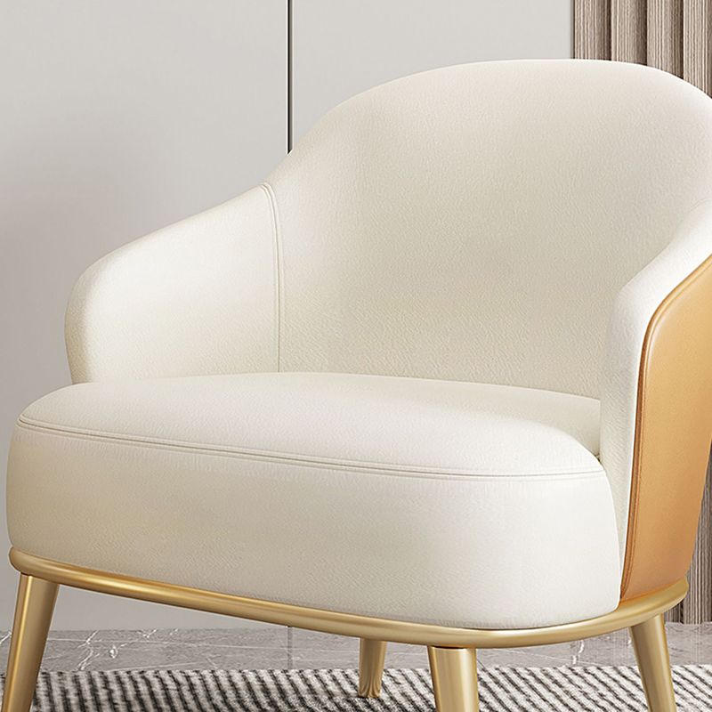 Glam Styled Leather Armchair Fixed Back Basic Four Legs Recessed Arms Chair Clearhalo 'Accent Chairs' 'accent_chairs' 'Chairs & Seating' 'furn' 'furn_accent_chairs' 'Furniture' 'Living Room Furniture' 1200x1200_2089808e-2fd7-4b42-beff-ed2d162a54d5