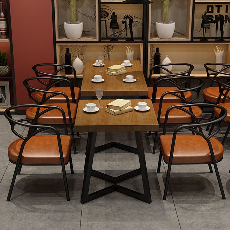 Industrial Wooden Dining Table Double Pedestal Dining Table for Restaurant Clearhalo 'Dining Tables & Seating' 'Dining Tables' 'dining_table' 'furn' 'furn_dining_table' 'Furniture' 'furniture_dining_table' 'Kitchen & Dining Furniture' 'kitchen' 'kitchen_dining_table' 1200x1200_2089afe7-032c-4317-88a1-02be027c1702