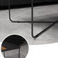 Table basse à pieds croisés, Table basse en fer noir avec plateau