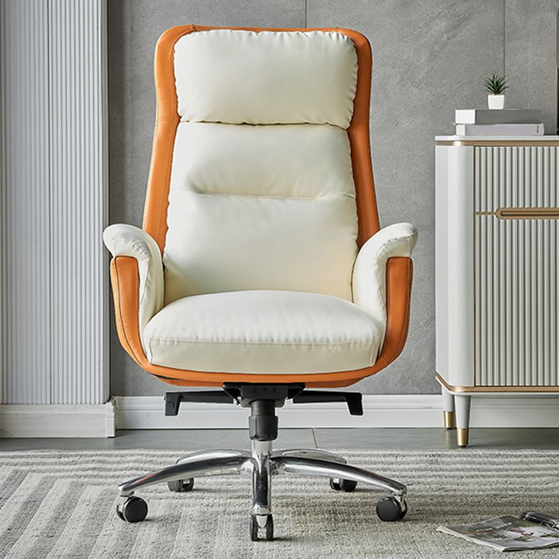 Contemporary Ergonomic Executive Leather Chair Tilt Mechanism High Back Chair Clearhalo 'furn' 'furn_office_chair' 'Furniture' 'furniture_office_chair' 'Office Chairs' 'Office Furniture' 'office_chair' 1200x1200_208cfefa-68bb-4e7a-a153-75448c9fcbb3
