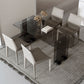 Glass Contemporary Free Form Dining Table Clear Glass Table with Double Pedestal Clearhalo 'Dining Tables & Seating' 'Dining Tables' 'dining_table' 'furn' 'furn_dining_table' 'Furniture' 'furniture_dining_table' 'Kitchen & Dining Furniture' 'kitchen' 'kitchen_dining_table' 1200x1200_208e18b0-f644-4b7e-b93e-7148ae7bcb4d