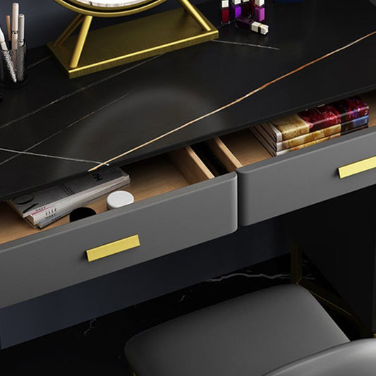 51.2 "H Distano per il trucco di vanità in ardesia con ripiani e 5-cassetti