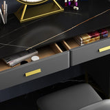 51.2 "H Distano per il trucco di vanità in ardesia con ripiani e 5-cassetti