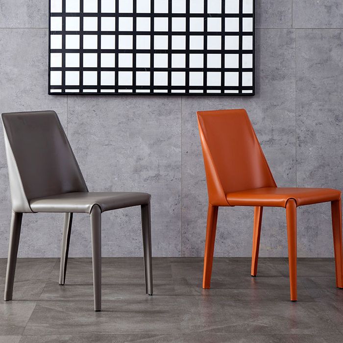 Modern Style Home Side Chair Solid Back Metal Upholstered Dining Room Chair Clearhalo ' kitchen&dining_furn' 'Dining Chairs' 'Dining Tables & Seating' 'dining_chair' 'furn' 'furn_dining_chair' 'Furniture' 'furniture_dining_chair' 'Kitchen & Dining Furniture' 'kitchen' 1200x1200_208fba04-1afd-43e6-9e6d-d47ca58ab0af