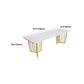 White Glam Office Desk Marble Home Writing Desk met metalen benen