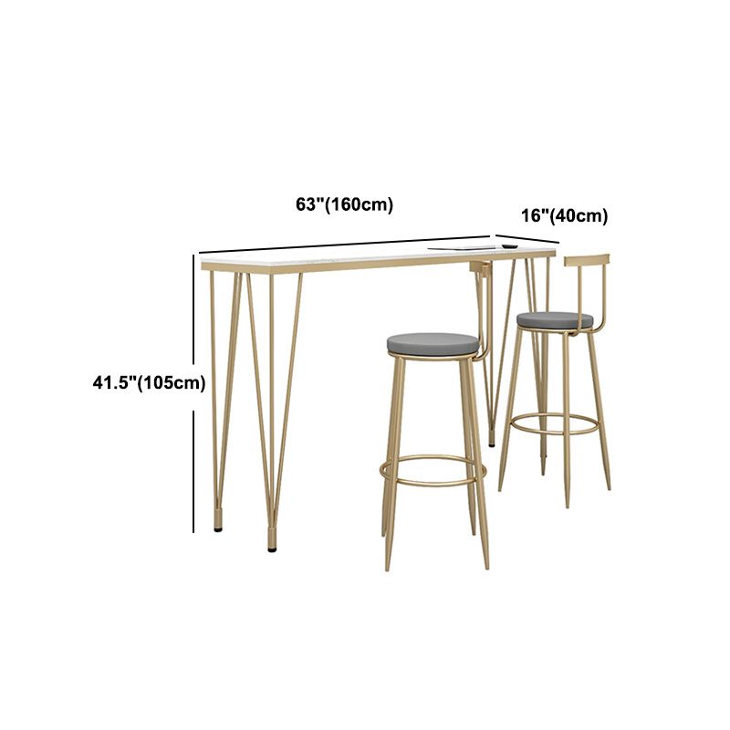 Tavolo da bar in stile glam interno in altezza da 42 pollici oro 4 gambe tavolo da bistro
