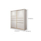 Modern Sliding Door Wardrobe for Bedroom White Cabinet with Drawers