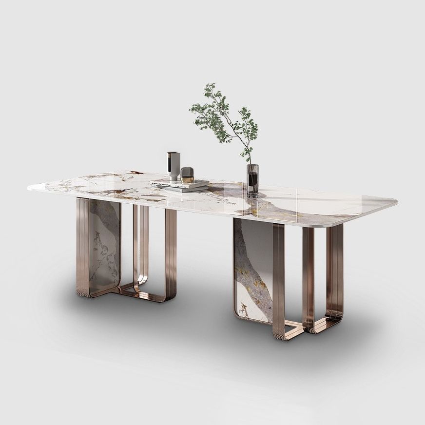 Luxury Rectangle Sintered Stone Dining Set 1/4/5/7 Pieces Dining Table with Chairs Clearhalo 'Dining Room Sets' 'Dining Tables & Seating' 'dining_room_set' 'furn' 'furn_dining_room_set' 'Furniture' 'furniture_dining_room_set' 'Kitchen & Dining Furniture' 1200x1200_20926edb-ced7-420b-8949-22e3abc8c533