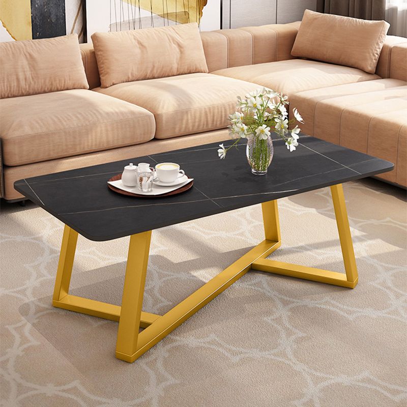 Slate Rectangle Coffee Table Cross Legs Single Table for Living Room Clearhalo 'Coffee & Accent Tables' 'Coffee Tables' 'coffee_tables' 'furn' 'furn_coffee_tables' 'Furniture' 'Living Room Furniture' 1200x1200_2092adf6-2467-4e5f-bb45-6e025f6e2fcf