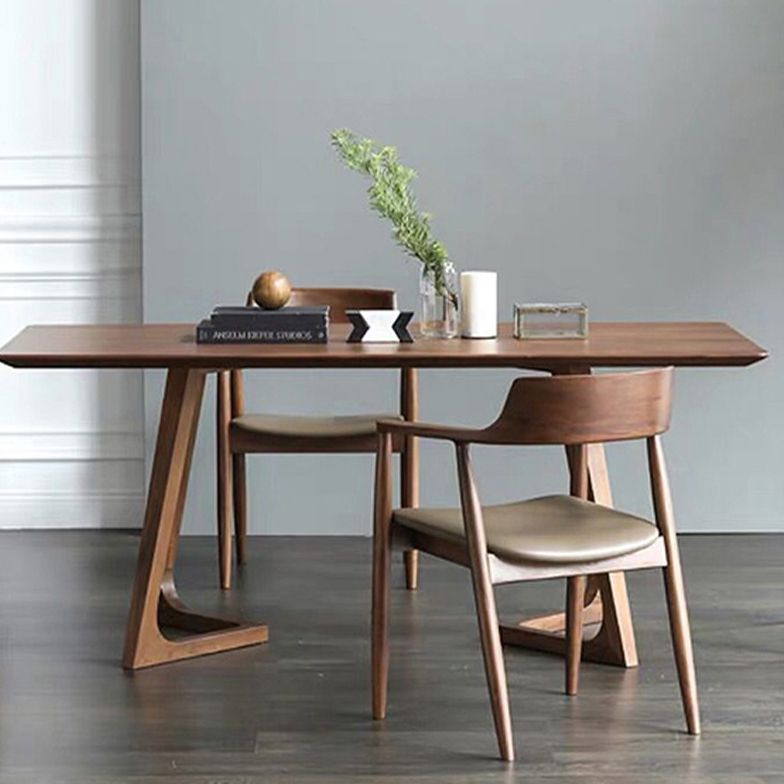 Contemporary Style Solid Wood Rectangle Dining Table Sled Base Table for Home Clearhalo ' dining_table' 'Dining Tables & Seating' 'Dining Tables' 'furn' 'furn_dining_table' 'Furniture' 'furniture_dining_table' 'Kitchen & Dining Furniture' 'kitchen&dining_furn' 'kitchen' 'kitchen_dining_table' 1200x1200_20936df4-2033-45f1-95a4-82df5157d327