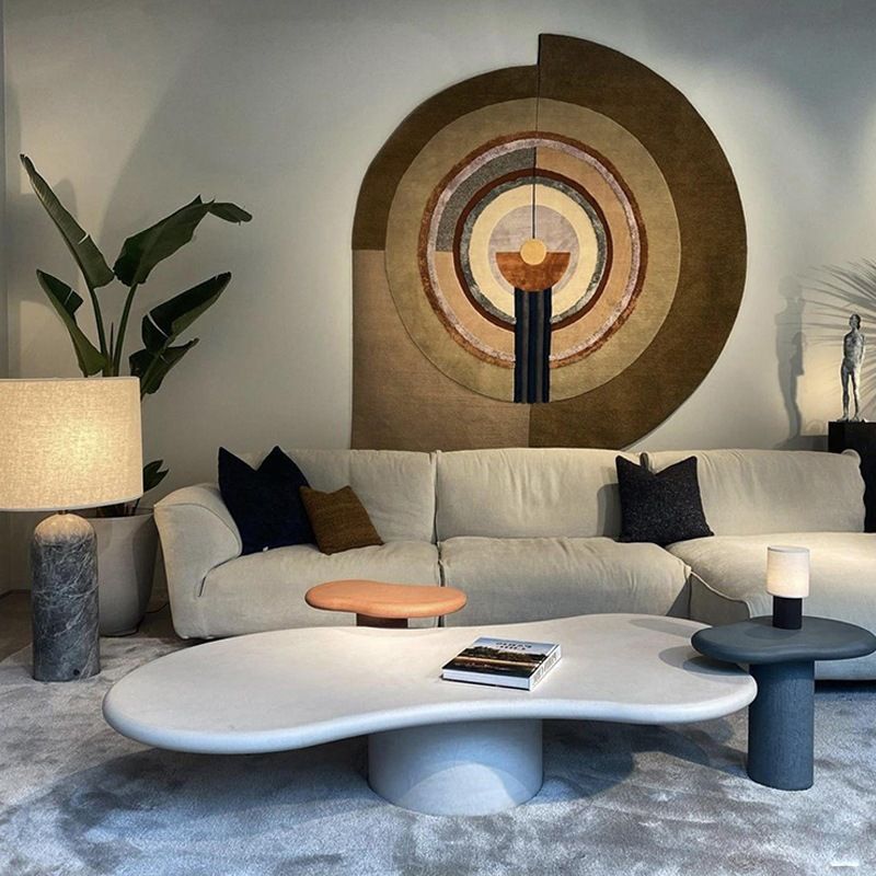 Pedestal 13.8" H Coffee Table Scandinavian Faux Wood Cocktail Table Clearhalo 'Coffee & Accent Tables' 'Coffee Tables' 'coffee_tables' 'furn' 'furn_coffee_tables' 'Furniture' 'Living Room Furniture' 1200x1200_2096000a-e9bf-41ad-b115-3e2edf463331