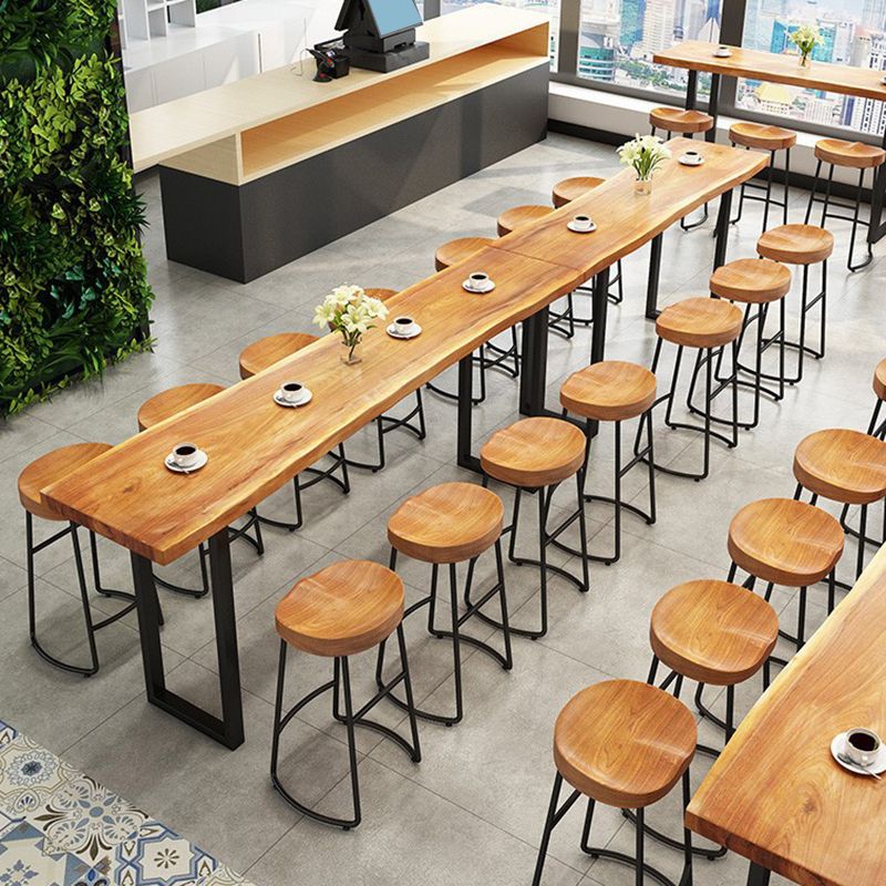 Modern Solid Wood Dining Stools Armless Bar Stools with Metal Base Clearhalo 'Bar Furniture' 'Bar Stools' 'bar_stools' 'furn' 'furn_bar_stools' 'Furniture' 'Kitchen & Dining Furniture' 1200x1200_20960b30-6ff6-4027-b9ae-8ad5e66d8fde