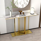 Stone Rectangle Console Table 31.5" Tall Rectangle Accent Table