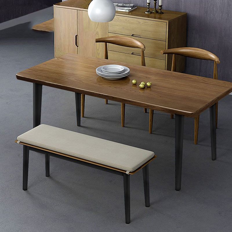 Natural-Brown Solid Wood Dining Table Rectangular Modern Furniture with 4 Legs Clearhalo 'Dining Tables & Seating' 'Dining Tables' 'dining_table' 'furn' 'furn_dining_table' 'Furniture' 'Kitchen & Dining Furniture' 1200x1200_2096e0bc-40b8-4833-927d-0763c022a819