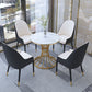 Contemporary Dining Set with Padded Chairs 1/5 Pieces Stone Top Dinette Set for Home