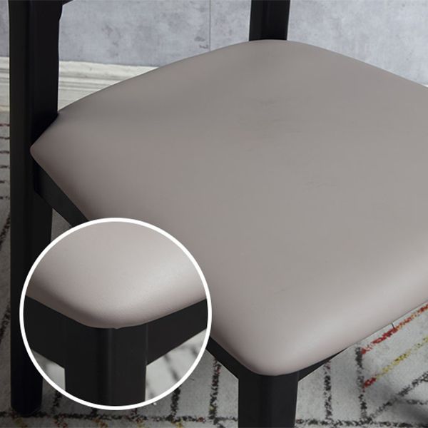 Industrial Ash Open Side Chair Matte Finish Upholstered Dining Chair with Black Legs Clearhalo ' kitchen&dining_furn' 'Dining Chairs' 'Dining Tables & Seating' 'dining_chair' 'furn' 'furn_dining_chair' 'Furniture' 'furniture_dining_chair' 'Kitchen & Dining Furniture' 'kitchen' 1200x1200_20999735-8445-41f3-8ed0-da1e177350c9