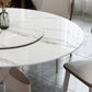 Glam Sintered Stone White Table Round Shape Standard Dining Table for Kitchen Clearhalo ' dining_table' 'Dining Tables & Seating' 'Dining Tables' 'furn' 'furn_dining_table' 'Furniture' 'furniture_dining_table' 'Kitchen & Dining Furniture' 'kitchen&dining_furn' 'kitchen' 'kitchen_dining_table' 1200x1200_209a143c-ffd4-44d7-8131-a0cbee66c6af