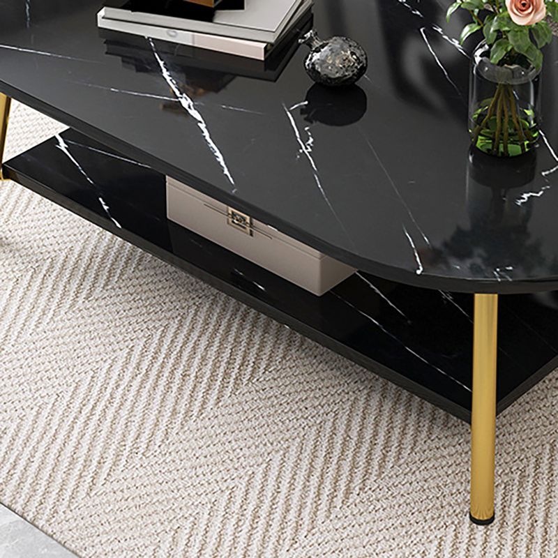 Oval/Round Storage Coffee Table Contemporary 4 Legs Cocktail Table for Home Clearhalo 'Coffee & Accent Tables' 'Coffee Tables' 'coffee_tables' 'Furniture' 'furniture_coffee_tables' 'Living Room Furniture' 1200x1200_209a1c26-cd23-4f8b-921a-bf94b40c99ba