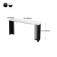Modern Marble Table with Rectangle Table Top Black Double Pedestal Table - 42" H Clearhalo 'Bar Furniture' 'Bar Tables' 'bar_tables' 'furn' 'furn_bar_tables' 'Furniture' 'furniture_bar_tables' 'Kitchen & Dining Furniture' 1200x1200_209a572d-cc43-4acf-ad17-dc62d1690747