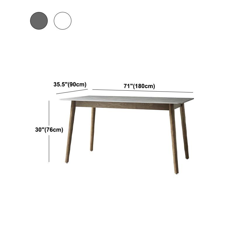 Mid-Century Rectangle Dining Table Solid Wood Base Dining Table for Dining Clearhalo 'Dining Tables & Seating' 'Dining Tables' 'dining_table' 'furn' 'furn_dining_table' 'Furniture' 'Kitchen & Dining Furniture' 1200x1200_209a5760-75d9-4339-b048-abe7ec02d668