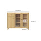 Server di porte di vetro contemporanee di credenza in legno con armadi e cassetti