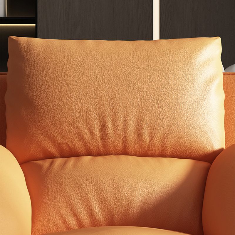 Genuine Leather Accent Chair Arms Included Accent Room Chair with Ottoman, 39.37" Wide Clearhalo 'Accent Chairs' 'accent_chairs' 'Chairs & Seating' 'furn' 'furn_accent_chairs' 'Furniture' 'Living Room Furniture' 1200x1200_209b5f95-c6ce-49e9-9e23-ff95d04b47bd