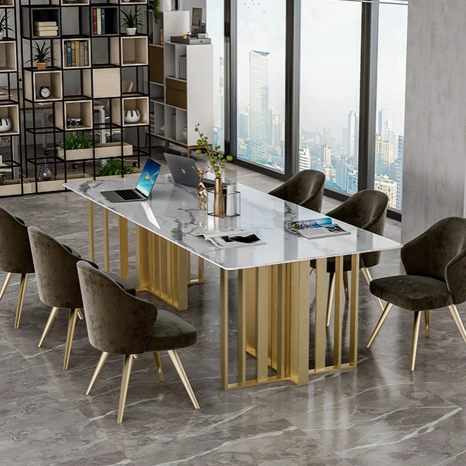 Rectangle Luxury Dining Table White Tone Fixed Table with Sintered Stone Clearhalo ' dining_table' 'Dining Tables & Seating' 'Dining Tables' 'furn' 'furn_dining_table' 'Furniture' 'furniture_dining_table' 'Kitchen & Dining Furniture' 'kitchen&dining_furn' 'kitchen' 'kitchen_dining_table' 1200x1200_209bab86-c8be-40b3-aa73-ae0a25f45acc