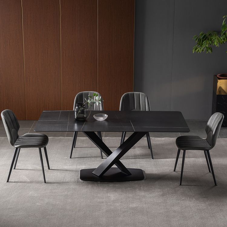 Modern 1/4/5/7 Pieces Dinette Set with Black Sintered Stone Top Rectangle Dining Table Set Clearhalo 'Dining Room Sets' 'Dining Tables & Seating' 'dining_room_set' 'furn' 'furn_dining_room_set' 'Furniture' 'furniture_dining_room_set' 'Kitchen & Dining Furniture' 1200x1200_209d8fa5-0059-420c-b05e-39d261c2a6fa