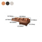 Recessed Arm Sofa & Chaise 129.92" W 66.93" x D 31.5 H" x Loose Back Sofa, Faux Leather